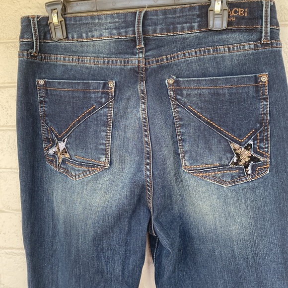 Grace in LA High Waist Star Sequins Flare Jeans 33 - Picture 6 of 9